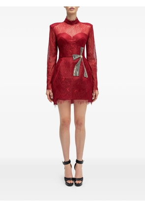 ARAFTU lace bow-detail mini dress - Red