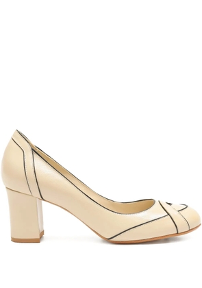 Sarah Chofakian 55mm Swan block-heel pumps - Neutrals