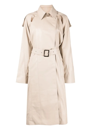 Boyarovskaya logo-patch belted trench coat - Neutrals