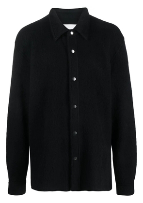 Jil Sander pointed-collar alpaca wool-blend overshirt - Black