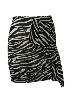 Isabel Marant Vintage zebra-print ruched skirt - White