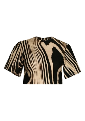 David Koma zebra-pattern T-shirt - Neutrals