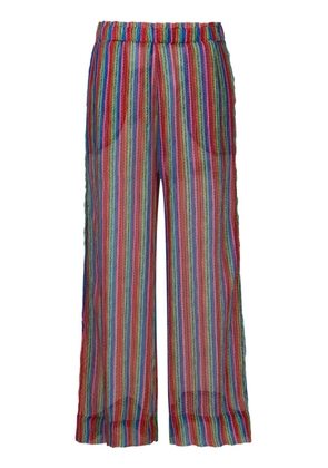 Amir Slama sheer graphic-print silk trousers - Multicolour
