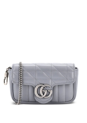 Gucci Pre-Owned GG Marmont Flap Bag Mixed Matelasse Leather Super Mini crossbody bag - Grey