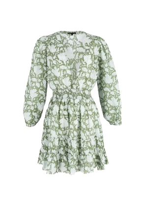 Maje floral-pattern mini dress - Green