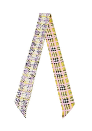 Burberry Pre-Owned silk checked bandeau scarf - Yellow