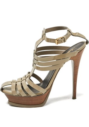 Saint Laurent Pre-Owned 130mm Tribute platform sandals - Green