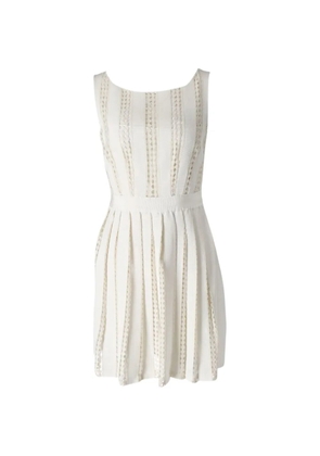 Moschino Pre-Owned broderie-anglaise pleated dress - White