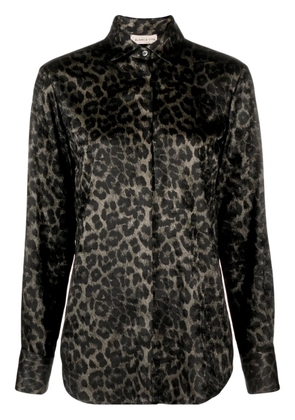 Blanca Vita leopard-print satin shirt - Grey