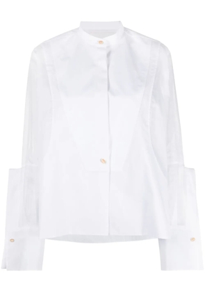 Jil Sander semi-sheer panelled cotton shirt - White