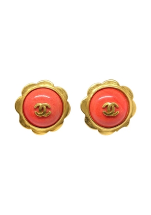 CHANEL Pre-Owned 1997 Stone Button earrings - Gold