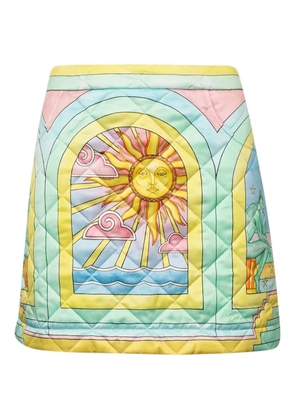 Casablanca printed quilted mini skirt - Yellow