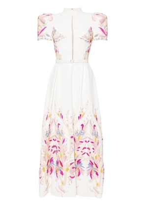 Saiid Kobeisy bead-embellished crepe maxi dress - White