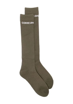 Comme des Garçons Homme Plus logo-detail ribbed socks - Green
