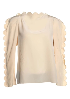 Fendi Pre-Owned scalloped-detail long-sleeves blouse - Neutrals