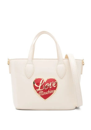 Love Moschino heart-plaque tote bag - Neutrals
