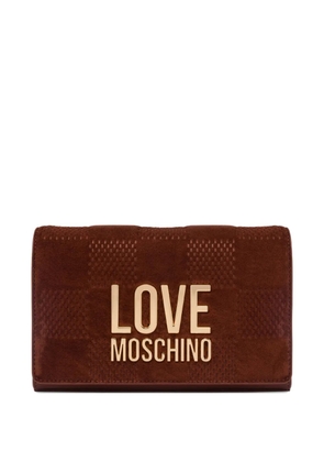 Love Moschino logo-plaque chain crossbody bag - 20A - Rosso