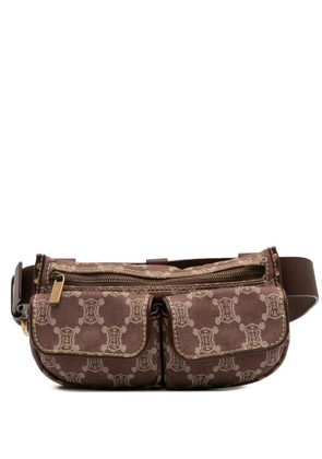Celine Pre-Owned 20th Century Macadam Denim Double Pocket belt bag - Brown