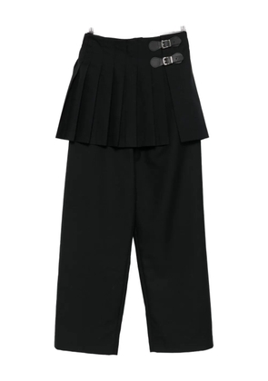 Charles Jeffrey Loverboy pleated buckle-detail trousers - Black