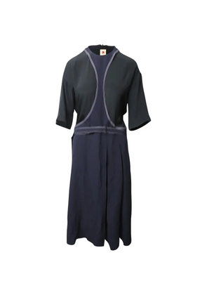 Marni Pre-Owned contrast-stitch paneled midi dress - Blue