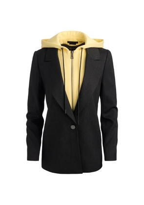 alice + olivia Jordan removable-hoodie side-stripe blazer - Brown