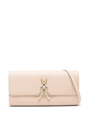 Patrizia Pepe Essential Fly leather clutch bag - Neutrals