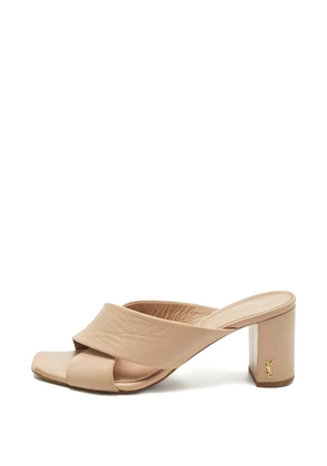 Saint Laurent Pre-Owned Loulou crossover leather sandals - Neutrals