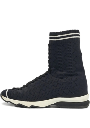 Fendi Pre-Owned knitted high-top sneakers - Black