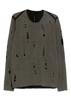 Label Under Construction distressed-effect jumper - Grey