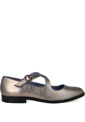 Bird&Co buckle-strap metallic leather ballet flats - Gold