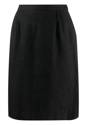 Valentino Garavani Pre-Owned 1980s high-waisted linen pencil skirt - Black