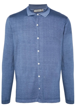 Canali polo-collar cardigan - Blue