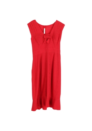 Prada Pre-Owned bow v-neck dress - Red