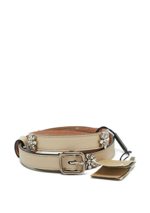 Burberry Pre-Owned crystal-flowers leather belt - Neutrals