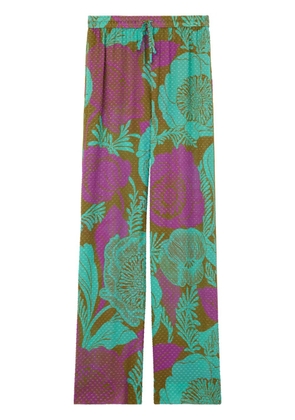 St. John floral-print wide-leg trousers - Green