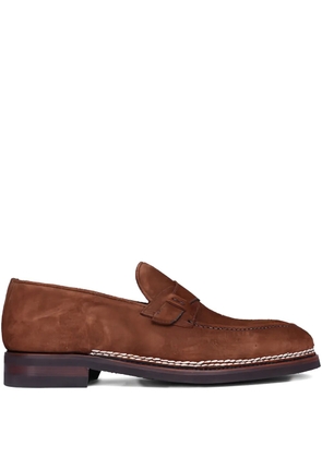 Bontoni buckled stitch detail loafers - Brown