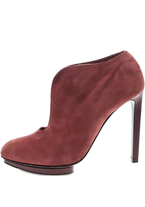 Alexander McQueen Pre-Owned 115mm leather ankle boots - Red