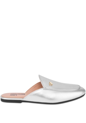 Love Moschino metallic emblem mules - Silver