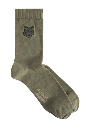 Maison Kitsuné Fox Head socks - Green