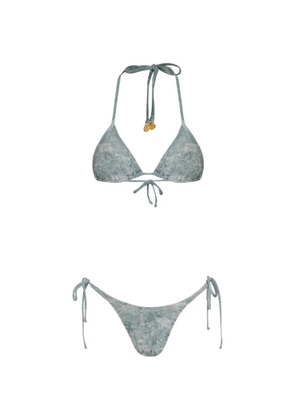 Amir Slama x Jade Picon tie floral-print bikini - Blue