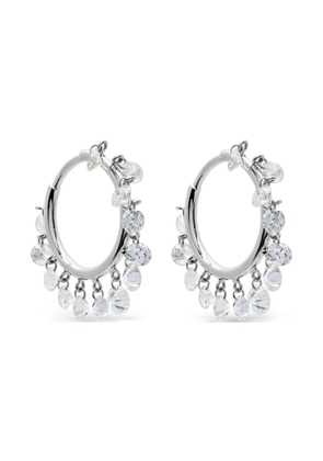 Jewels Aficionado 18K white gold diamond hoops - Silver
