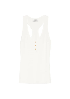 Elisabetta Franchi button rib top - Neutrals