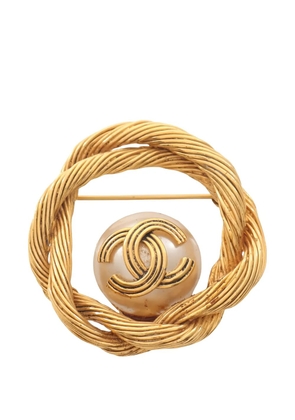CHANEL Pre-Owned 1986-1988 Coco-mark brooch - Gold