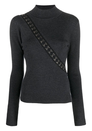 Monse hook-detail mock-neck jumper - Grey