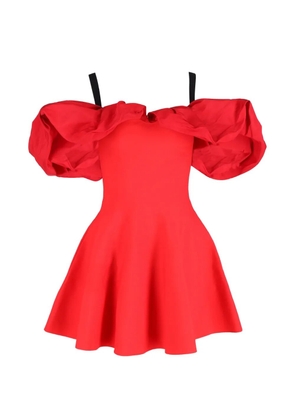 Alexander McQueen Pre-Owned ruffled cold-shoulder mini dress - Red