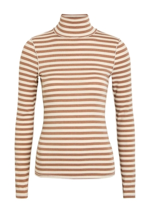 Free People striped roll-neck top - Brown
