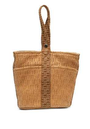 Hermès Pre-Owned 1990-2010 Woven Straw Saxo MM bucket bag - Brown