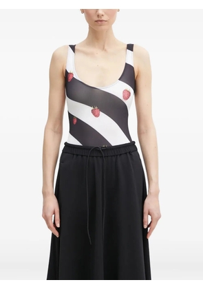 Fiorucci raspberry-print striped bodysuit - Black