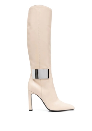 Sergio Rossi SR Miroir 110mm knee-length leather boots - Neutrals