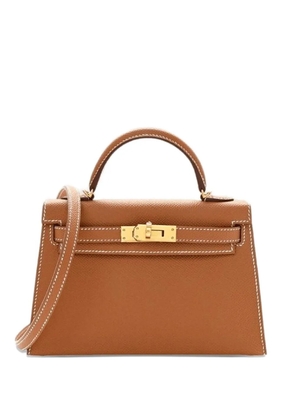 Hermès Pre-Owned 2025 Gold Mini Kelly Sellier 20 Epsom Gold Hardware tote bag - Brown